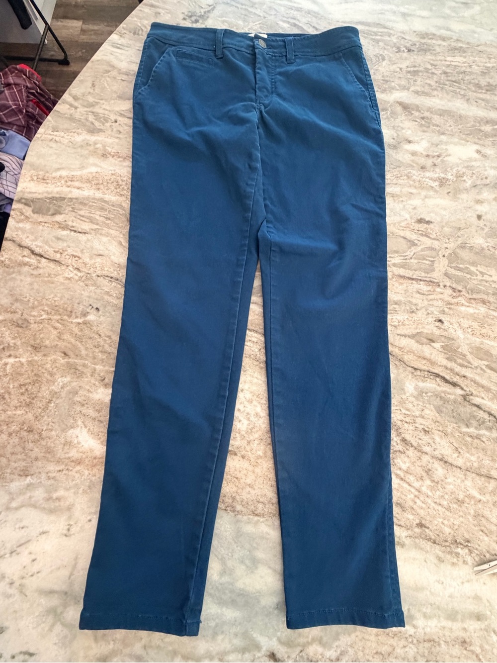 Market & Spruce Size 8 Teal Stretch Chino Pants Straight Leg Career Casual